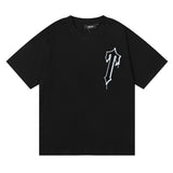 Cross-border foreign trade wholesale trapstar gradient letter ts tiger head printing short-sleeved couple loose high street