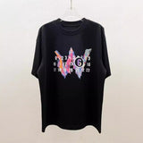 Maison margiela mm digital direct injection wprinting round neck pure cotton plus size loose short-sleeved t-shirt