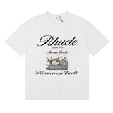 Rhude T Shirts Heave on Earth Printed Cotton Casual Short Sleeve Men and Women