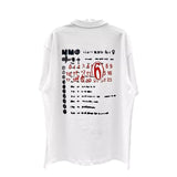 Digital hd printing short sleeve pure cotton t-shirt with splashed ink letter pattern