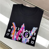 Maison margiela mm digital direct injection wprinting round neck pure cotton plus size loose short-sleeved t-shirt