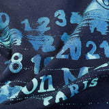 Blue distressed splatter-paint streetwear summer t-shirt - digital print summer apparel