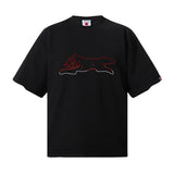 Bbc american high street ice cream flying dog printing short sleeve t-shirt casualshortsloose half lengthjeans summer