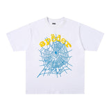 Spder hip hop singer youngthug foam letter couple short-sleeved t-shirt full of diamonds shorts