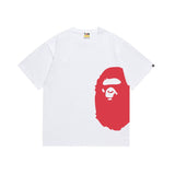 Wholesale japanese style side plaid camo ape head short sleeve color block trendy t-shirt for summer