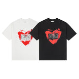 Pure cotton heart round neck short sleeve valentine's day limited tee