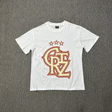 Wholesale foreign trade corteiz devil's island letter logo print short sleeve fog high street couple oversized t-shirt
