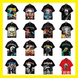 high version gods short sleeve heavy weight washed fog high street skull pure cottonprinting round