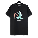 Cross-border foreign trade wholesale pa severed bear short-sleeved ins palm tree large logo back letter bat