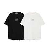 Irregular hem classic printing short-sleeved t-shirt