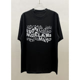 Quirky letter & number direct-to-garment print oversized drop shoulder short sleeve tee