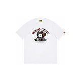 Top-tier! sanrio ou family summer bape seamless crewneck g pure cotton short-sleeve t-shirt for men