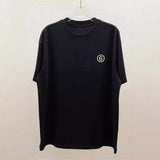 Minimalist digital print crew neck t-shirt with reflective foil detailing