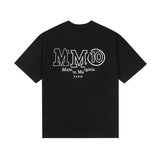 Large logo japanese stylelooseplus size double yarn pure cotton round neck short sleeves