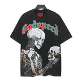 high version gods short sleeve heavy weight washed fog high street skull pure cottonprinting round