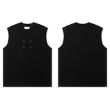 Real shot of pure cotton double yarn weight round neck sleeveless men's vest