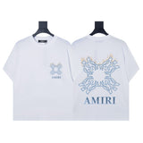 Ready to ship! summer amri high-quality, 100% cotton t-shirt with printed design and washed finish short sleeves