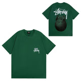 Summer running volume stussy short-sleeved t-shirt dice black eight ice cream comfy basics american couple summer t