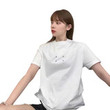 Embroidered logo summer loose fit 100% cotton short sleeve t-shirt