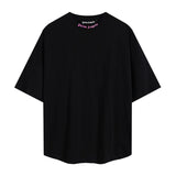 Summer trendy short-sleeve tee with back logo print - couple's fashion