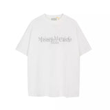 Maison margiela mm positive and negative digital letter printing pure cotton double yarn round neck short sleeve t-shirt