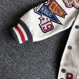 Unisex Baseball Jersey Fall Loose Jacket PU Leather Jacket