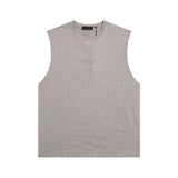 essential double line fog shorts icon laminated stereo letter round neck couple pullover
