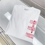 Digital direct printing process red logo large size short-sleeved t-shirt