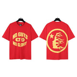 american trend high quality loose t-shirt pure cotton front and rear high-definition printing casualcoupletrendy short sleeves