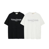 Maison margiela mm positive and negative digital letter printing pure cotton double yarn round neck short sleeve t-shirt