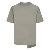 Irregular patchwork three-panel print cotton short-sleeve t-shirt