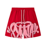 Hip-hop shorts american shorts large letter printingloose terry sweatpants half length pants trendy