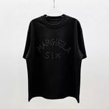 Eight-sided diamond craftsmanship hot diamond round neck pure cotton t-shirt