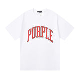 Purple br@nd comfy basics letter logo printing short-sleeved fog american street t-shirt