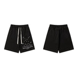 Summerpure cotton digital printing loose drawstring shorts