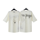 Cross-border pa spray-painted letter short-sleeved palm tree fog high street graffiti logo t