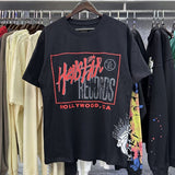 Hs-f summer collection: fog high street washed & distressed heavyweight crew neck graphic tee - couple's style