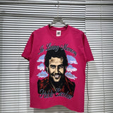 American asaali retro celebrity portrait print short sleeve men's 100% cotton t-shirt