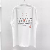 Maison margiela mm digital direct printing process loose shoulder sleeves oversized style short sleeves