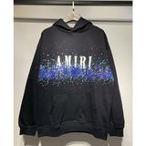 Amri splash ink flowing paint starry sky crack letter logo unicorn arm hoodie sweatshirt couple wear long sleeves
