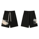 Summerpure cotton digital printing loose drawstring shorts