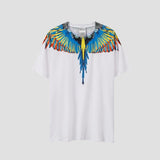Correct version mb short-sleeved couple outfit colorful wings feather t-shirt marcelo european and american classic