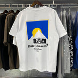 Rhude T Shirts Racing Printed Cotton Casual Short Sleeves Men and Women