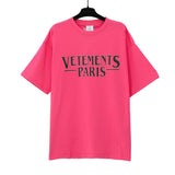 Vtm letter american style no photo printing loose washed distressed short sleeve t-shirt couple outfit
