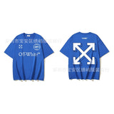 European and american spring/summer ow gradient arrow graphic crew neck short sleeve t-shirt