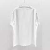 Flocked print oversized summer short-sleeve tee