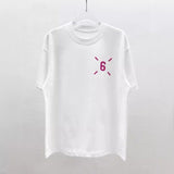 Imported flocked digital print crew neck 100% cotton heavyweight short sleeve t-shirt - couple's style