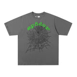 Spder hip hop singer youngthug foam letter couple short-sleeved t-shirt full of diamonds shorts