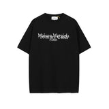 Maison margiela mm positive and negative digital letter printing pure cotton double yarn round neck short sleeve t-shirt
