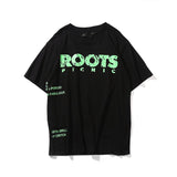 Cross-border supply large v letter lne cherry blossom short half-sleeve sketch embroidery lip print graffiti print short